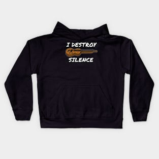 I Destroy Silence Lap Steel Guitar Slide Guitarist Kids Hoodie